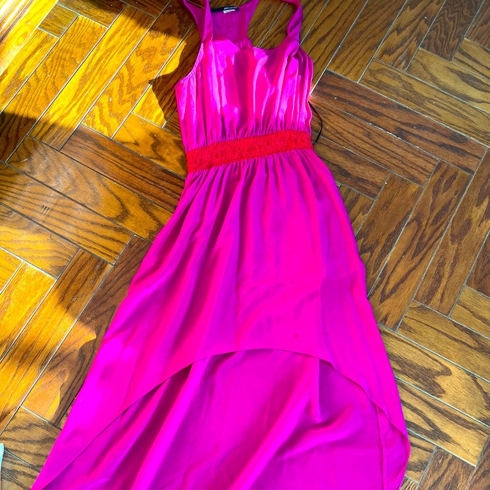 Jay Godfrey high low silk dress